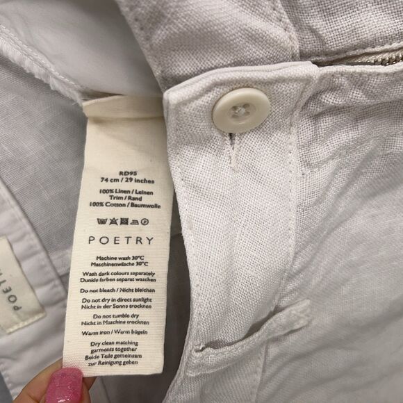 Poetry Pants Women 10 Beige Minimal Neutral Quiet Luxury Resort Coast 100% Linen - Picture 5 of 16